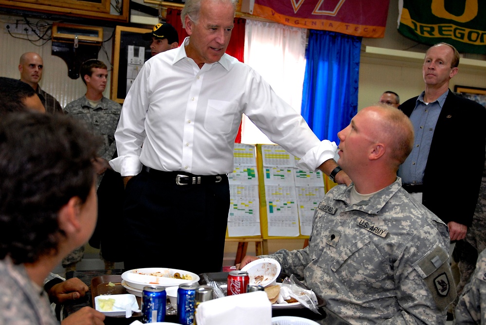 Biden suprises troops in Baghdad