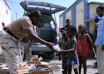 Camp Lemonier Servicemembers Deliver Footwear in Djibouti