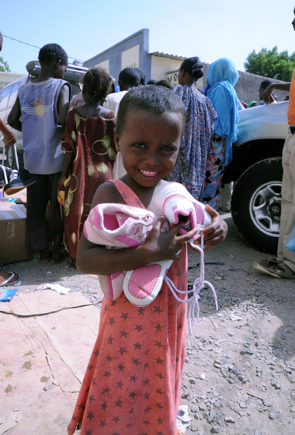 Camp Lemonier Service members Deliver Footwear in Djibouti