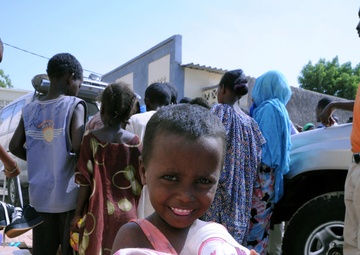 Camp Lemonier Service members Deliver Footwear in Djibouti
