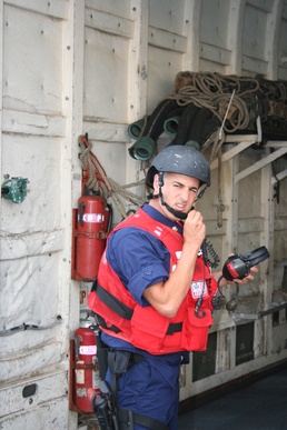 Coast Guard Coxswain Transports Boarding Teams
