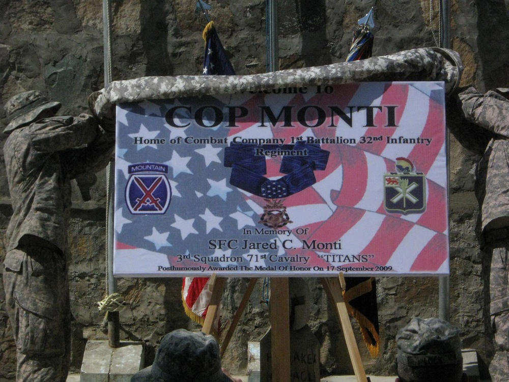 10th Mtn. Div. Soldiers Remember, Rededicate Outpost for Latest Medal of Honor Recipient