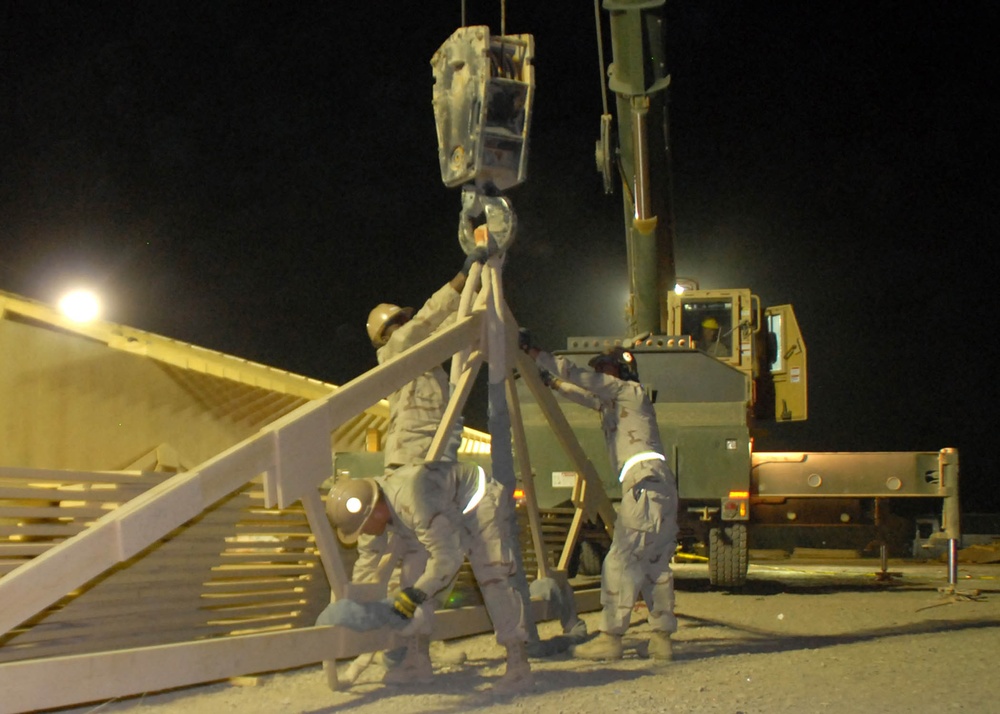 NMCB-74 Crane Hoists Trusses