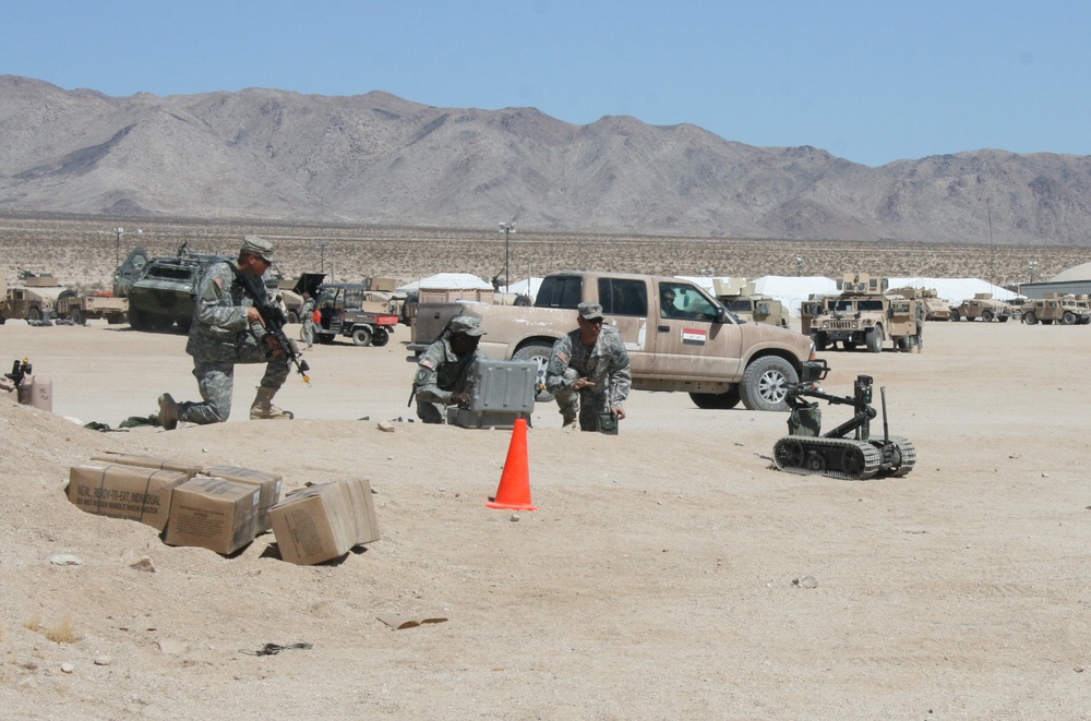 Clearing the Roads: 'Ready First' Brigade Engineers Team Up With Talon Robot at NTC