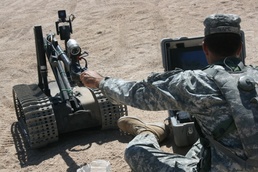 Clearing the Roads: 'Ready First' Brigade Engineers Team Up With Talon Robot at NTC