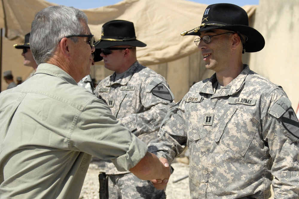 Company change of command brings father and son together in Mosul