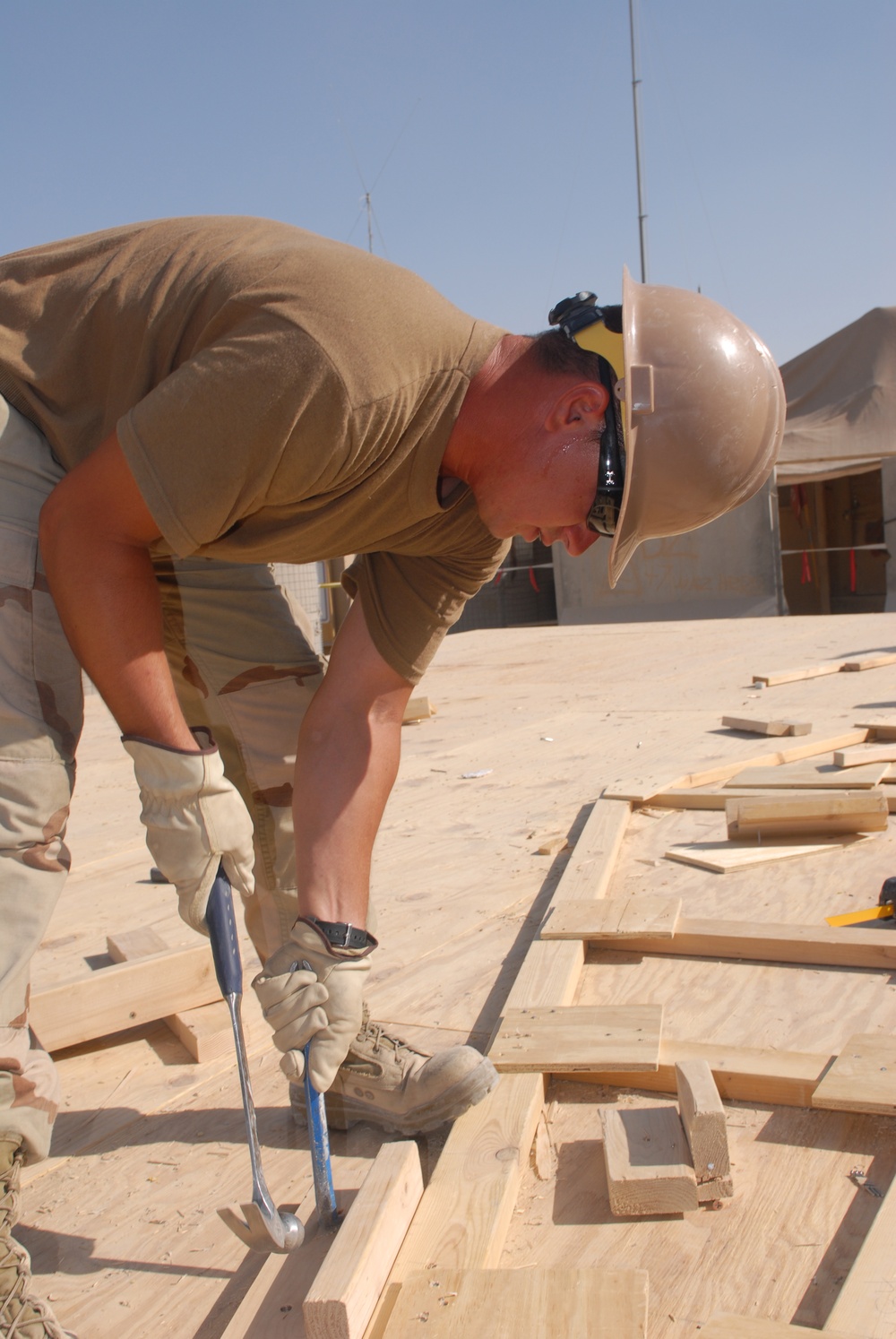 Naval Mobile Construction Battalion 22 working at Kandahar Airfield