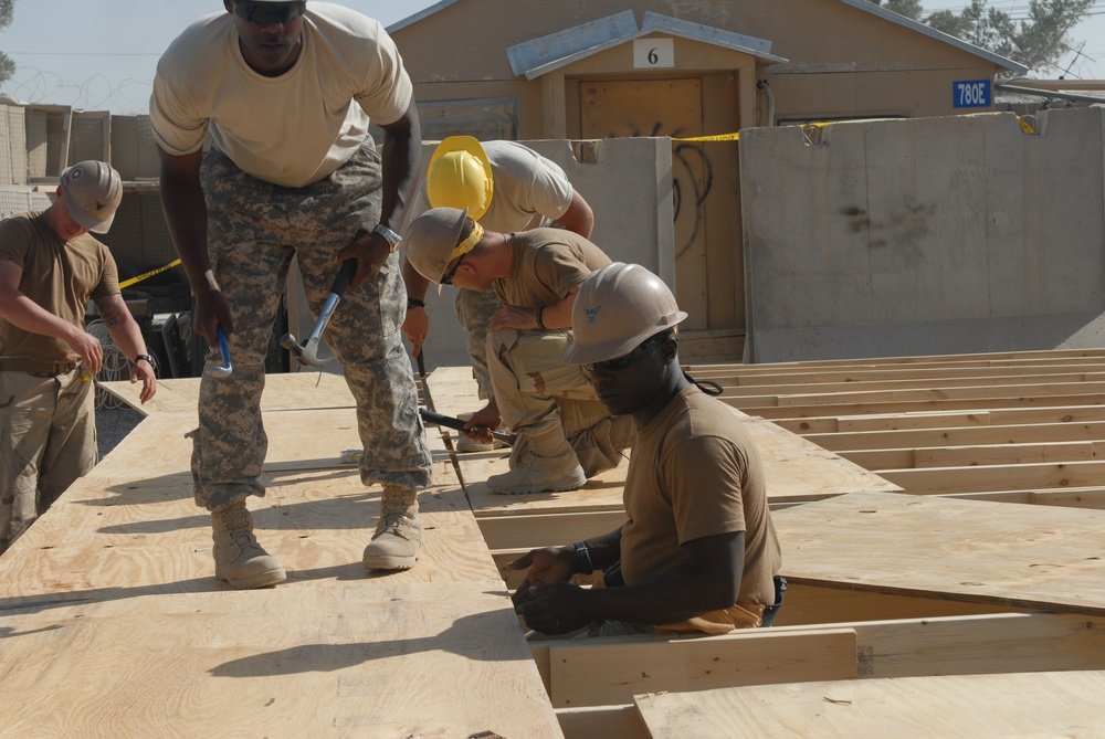 Naval Mobile Construction Battalion 22 working at Kandahar Airfield