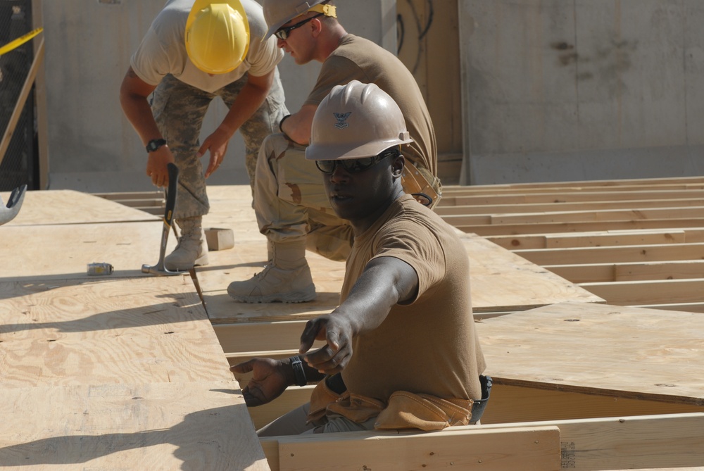 Naval Mobile Construction Battalion 22 working at Kandahar Airfield