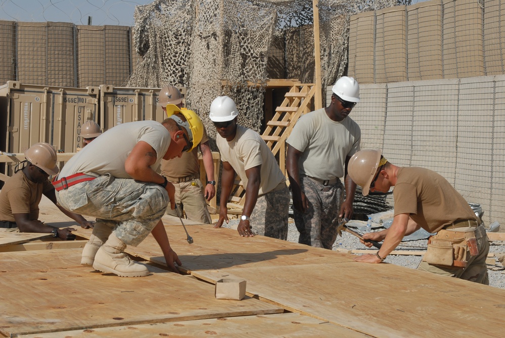 Naval Mobile Construction Battalion 22 working at Kandahar Airfield