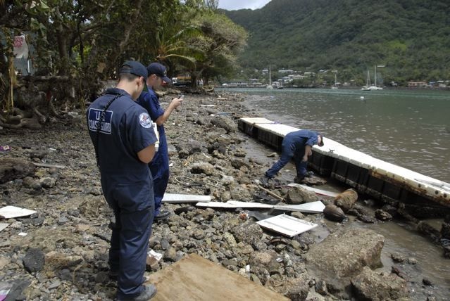 US Coast Guard Surveys Pollution Damage in America Samoa