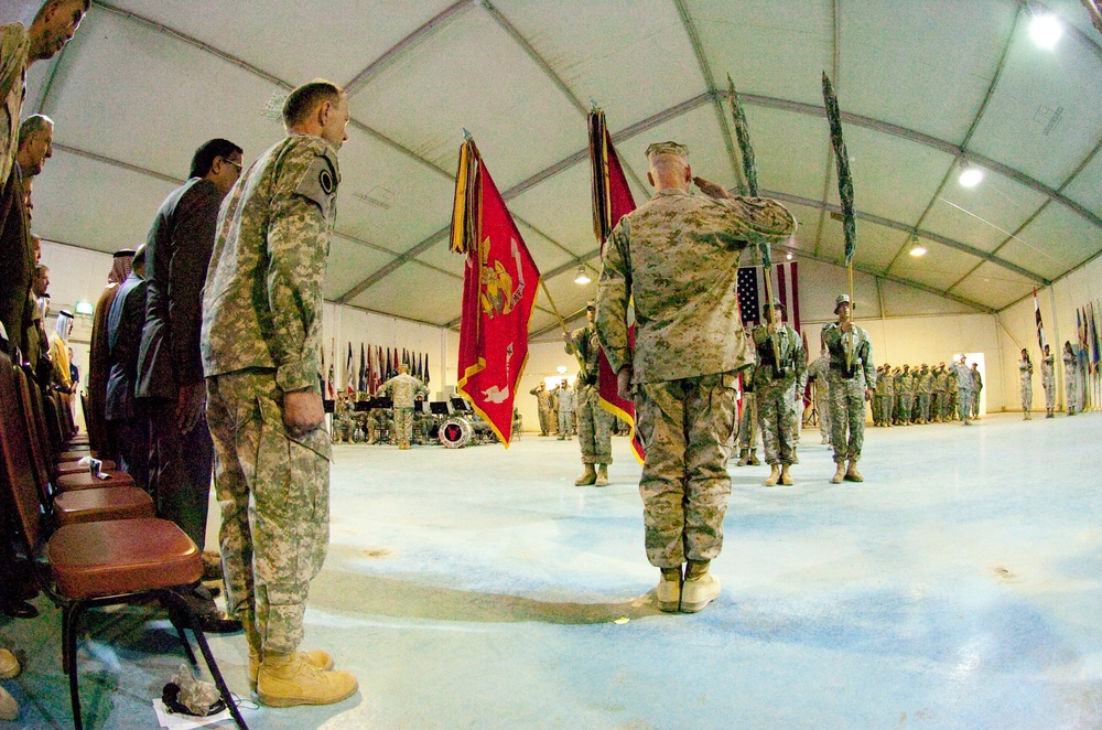 Marines hand-over responsibility at Camp Ramadi