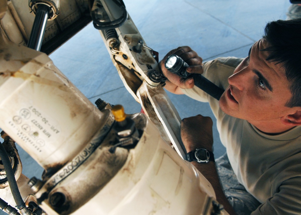 Airmen check jets
