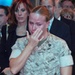 Tears Fall During Memorial Service Held for Fallen Marine