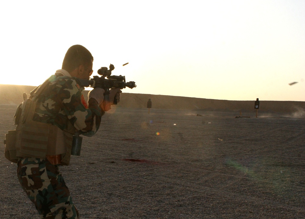 Military Transition Team Marines and Iraqi Military Police Put Rounds Down Range