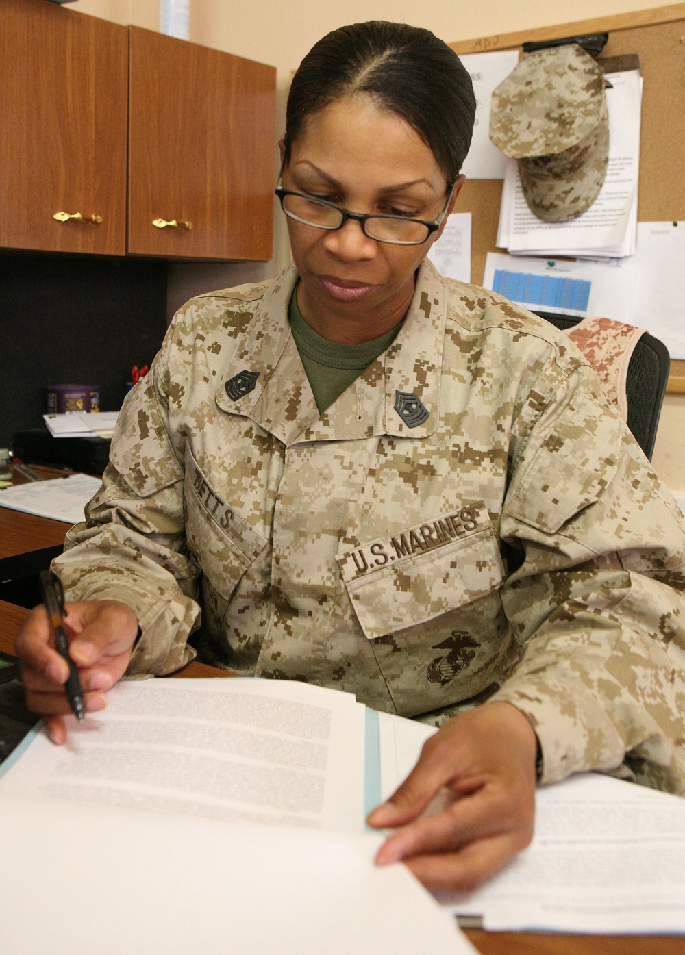 Administrative Marines Taking Care of Business for Multi-National Force - West