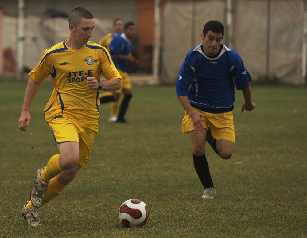 JTF-East soccer team plays nine matches against local teams in Romania