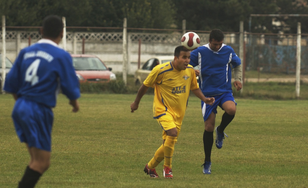 JTF-East soccer team plays nine matches against local teams in Romania