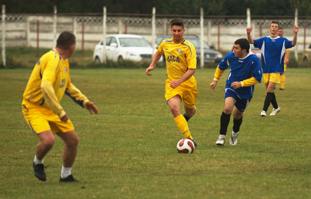 JTF-East soccer team plays nine matches against local teams in Romania