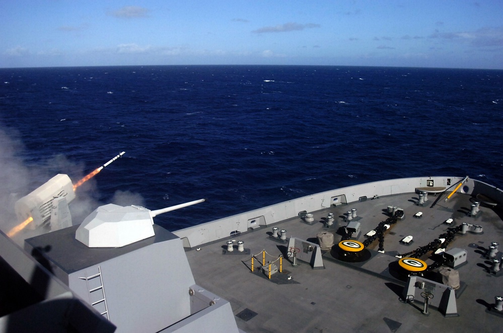 USS Green Bay fires surface-to-air missile