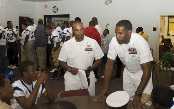 U.S. Navy SEALs mentor students