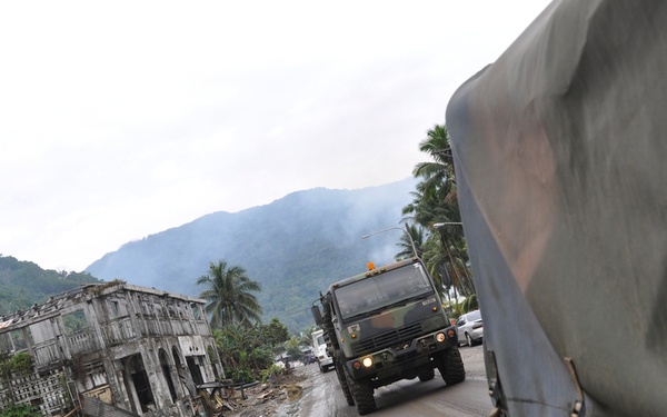 Relief efforts in Pago Pago