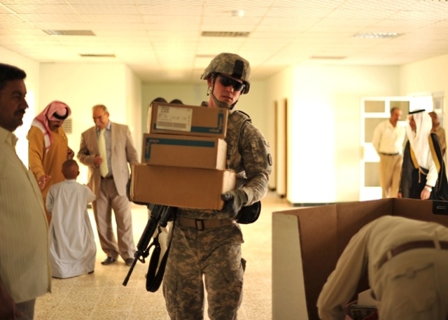 U.S. Troops Help Stock Radwaniyah Clinic