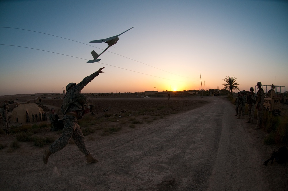 Launching the Raven Unmanned Aerial Vehicle