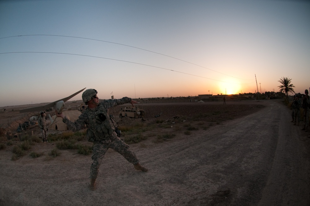 Launching the Raven Unmanned Aerial Vehicle