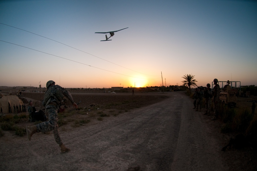 Launching the Raven Unmanned Aerial Vehicle