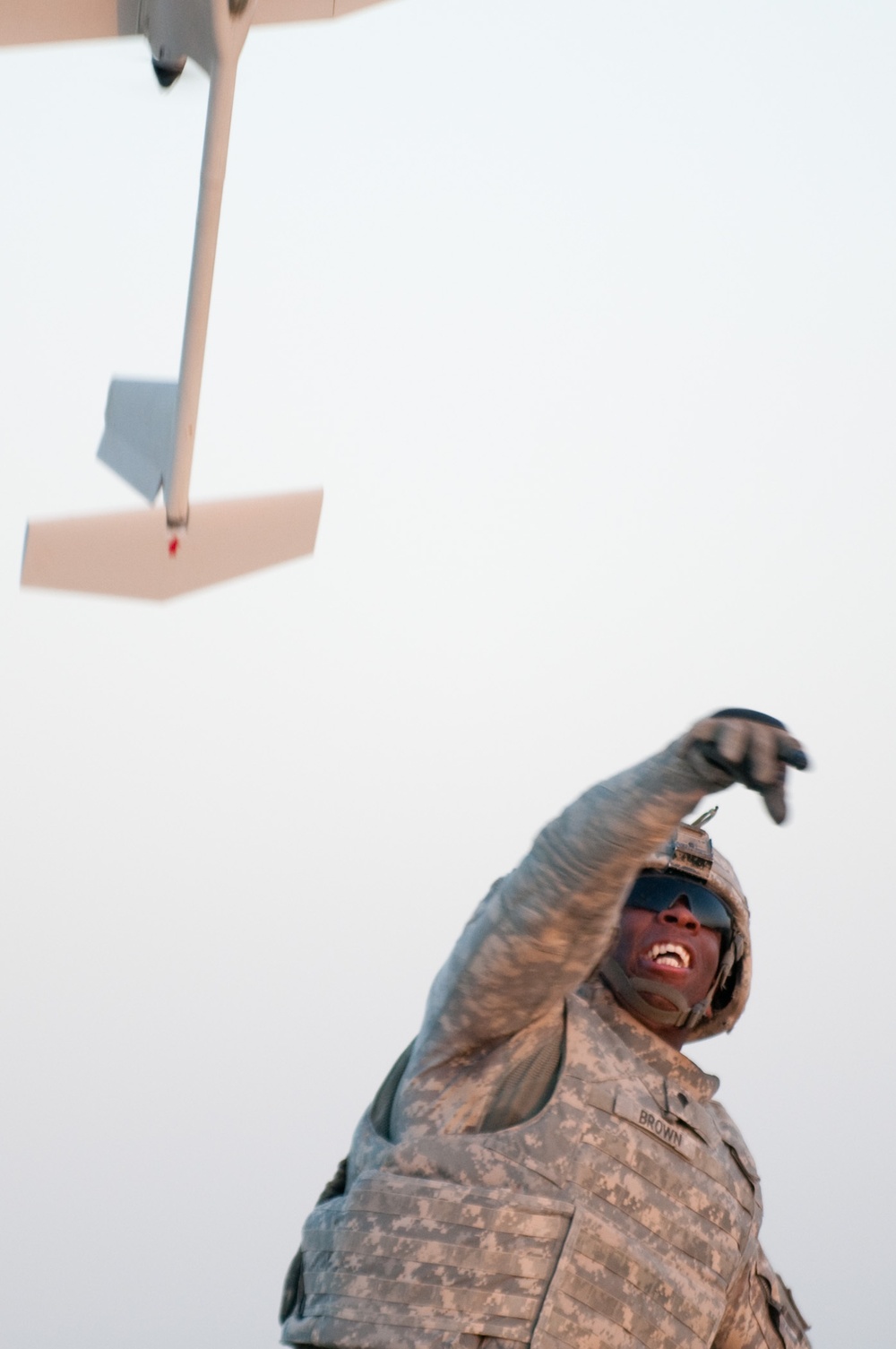 Launching the Raven Unmanned Aerial Vehicle