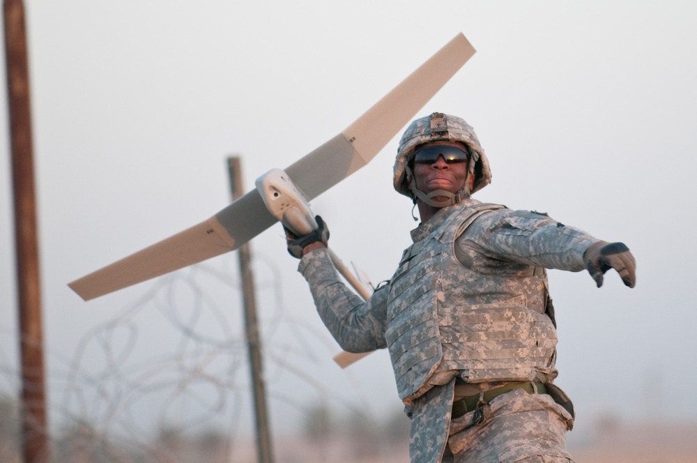 Launching the Raven Unmanned Aerial Vehicle