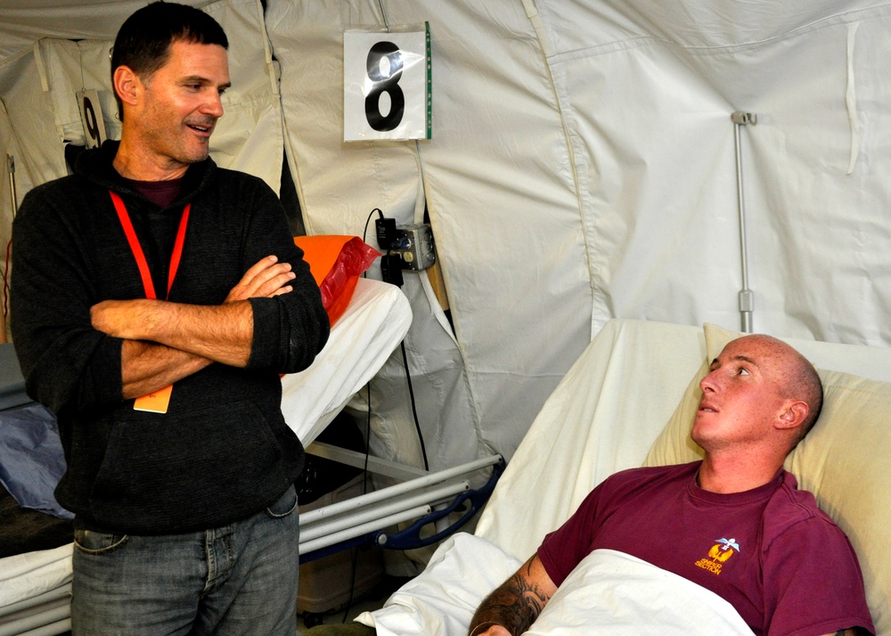 Ambassadors of Hollywood visit wounded Soldiers, Afghans
