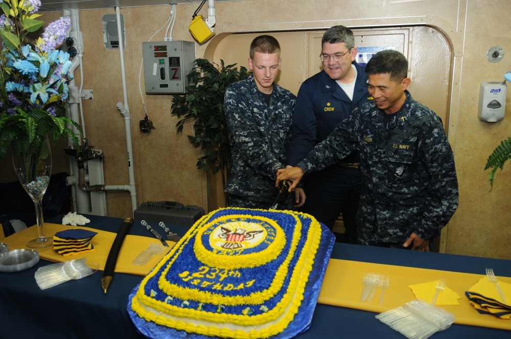 Wasp celebrates Navy birthday the right way: at sea