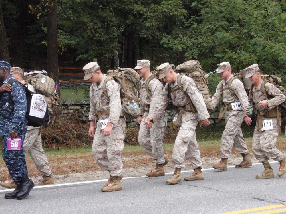 'Wolfpack' Marines march in Maine Marathon