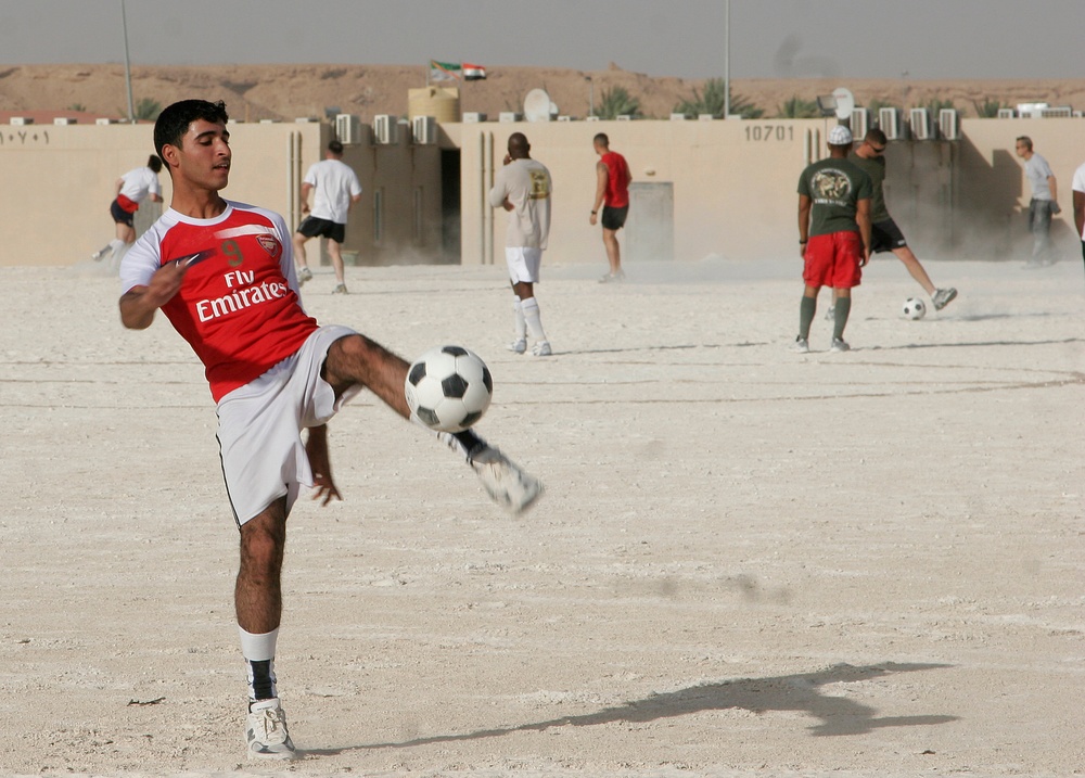 Goal! Iraqi Soldiers and U.S. Marines Score Friendship Points on the Soccer Field
