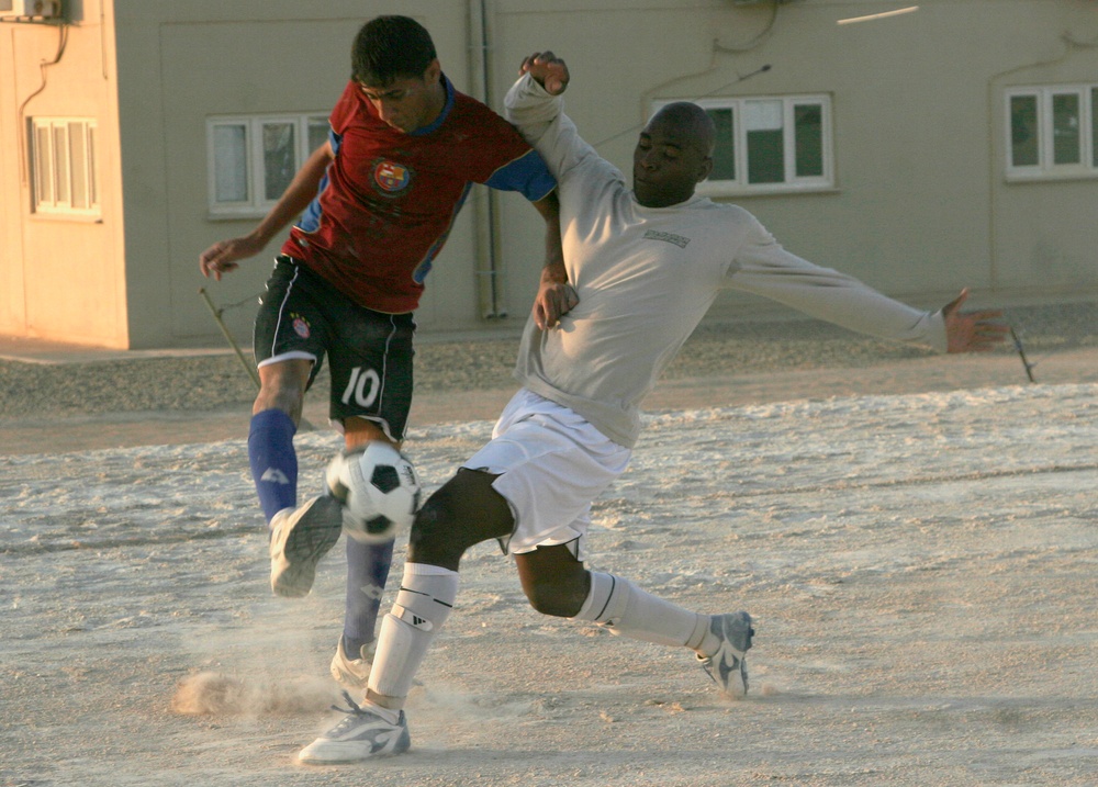 Goal! Iraqi Soldiers and U.S. Marines Score Friendship Points on the Soccer Field