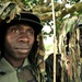 Uganda Peoples Defense Force soldiers stand beneath a tree during a demonstration of skills learned during the UPDF Non-Commissioned Officers Academy in Jinja.