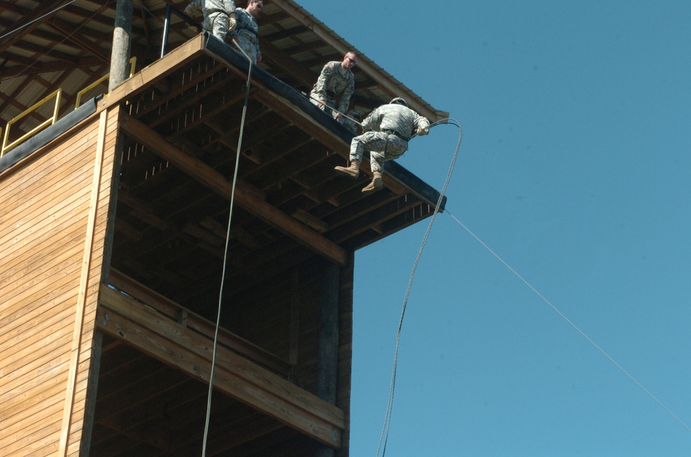 Future soldiers rappel