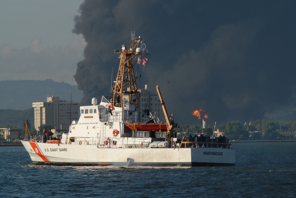 Coast Guard Responds to Caribbean Petroleum Tank Farm Explosion in Puerto Rico, Establishes Safety Zone