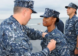 Wasp Enlisted Surface Warfare Warriors work toward their pins