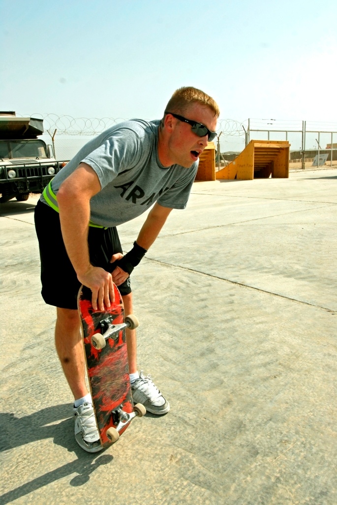 A momentary release from gravity: how one Soldier uses his skateboard to relieve stress