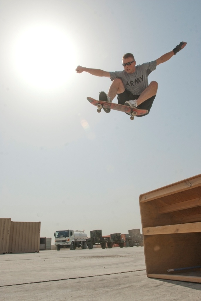 A momentary release from gravity: how one Soldier uses his skateboard to relieve stress