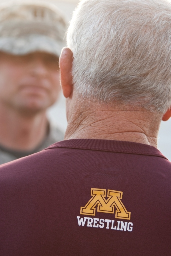 Hall of Fame U of M coach trains, thanks troops in Contingency Operating Base Basra