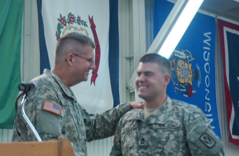 Sgt. 1st Class McKindley Receives Purple Heart