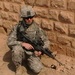 Pfc. Tyrell Liebel pulls security during mission in Ramadi