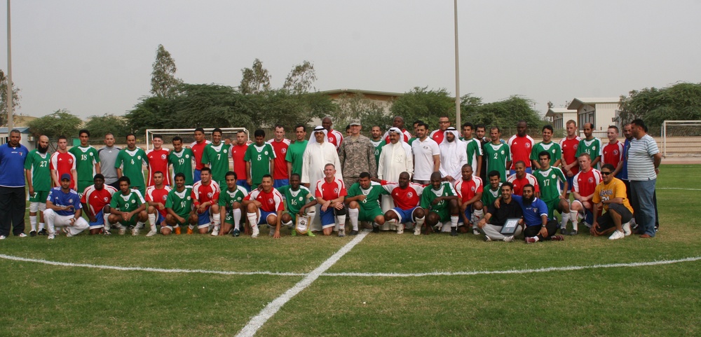 1st TSC soccer team visits Kuwait's reigning military champs in friendly match