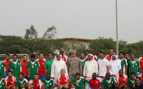 1st TSC soccer team visits Kuwait's reigning military champs in friendly match