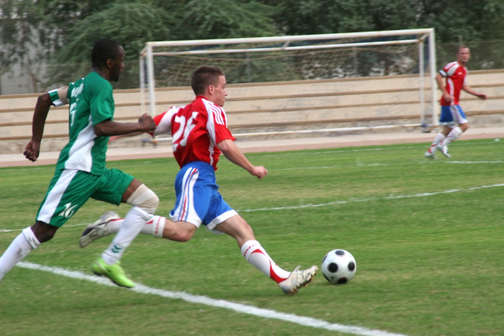 1st TSC soccer team visits Kuwait's reigning military champs in friendly match