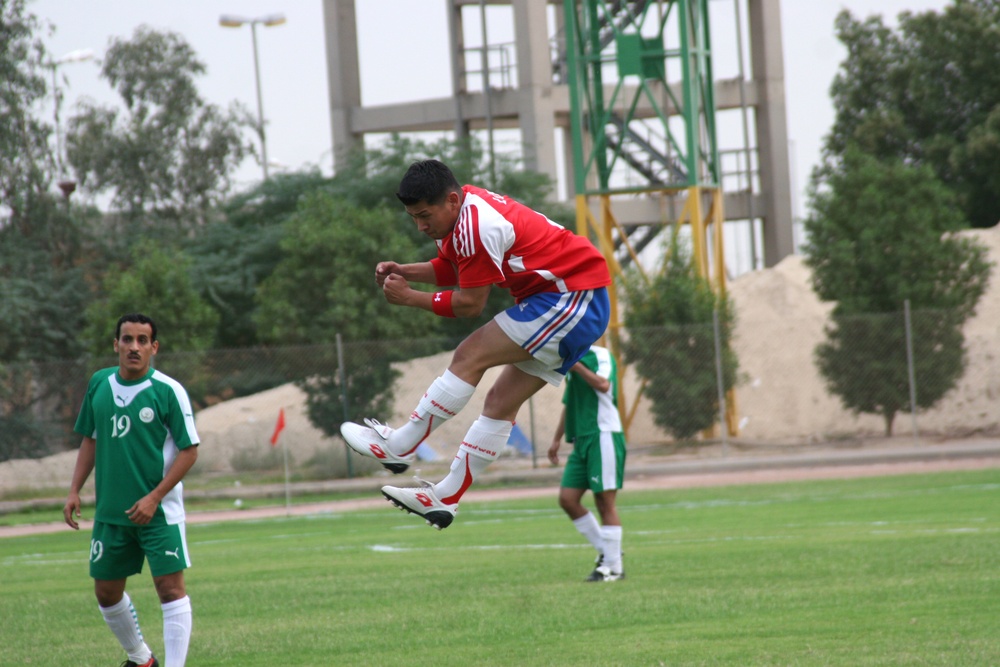 1st TSC soccer team visits Kuwait's reigning military champs in friendly match